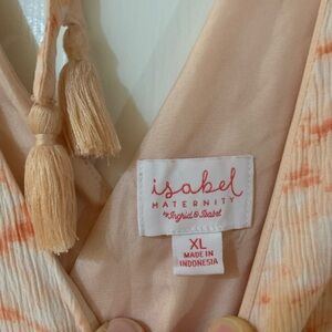 Isabel Maternity Peach Tie-Dye Dress